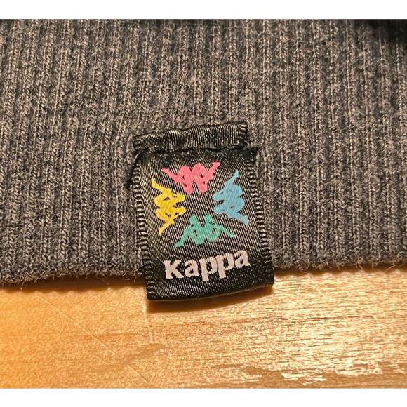 Kappa Pullover Hoodie Size L Two Tone Gray Stripe Pink Glitter Logo Cozy Lounge - Picture 5 of 10
